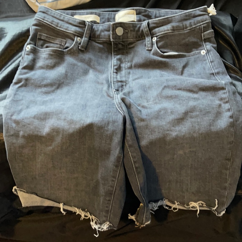 Grey jean bermuda shorts